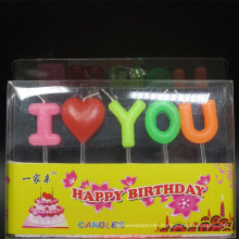 English Letters Birthday Candles with I Love You